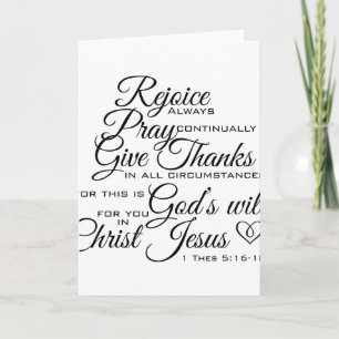 Carte De Remerciements 1 Thes 5:16-18 - Art Écriture