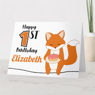 Carte De Remerciements 1er Renard d'anniversaire