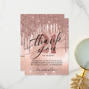 Carte De Remerciements 21e anniversaire Rose Gold