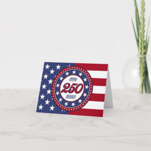 Carte De Remerciements 250e anniversaire d'Amérique avec le drapeau des É