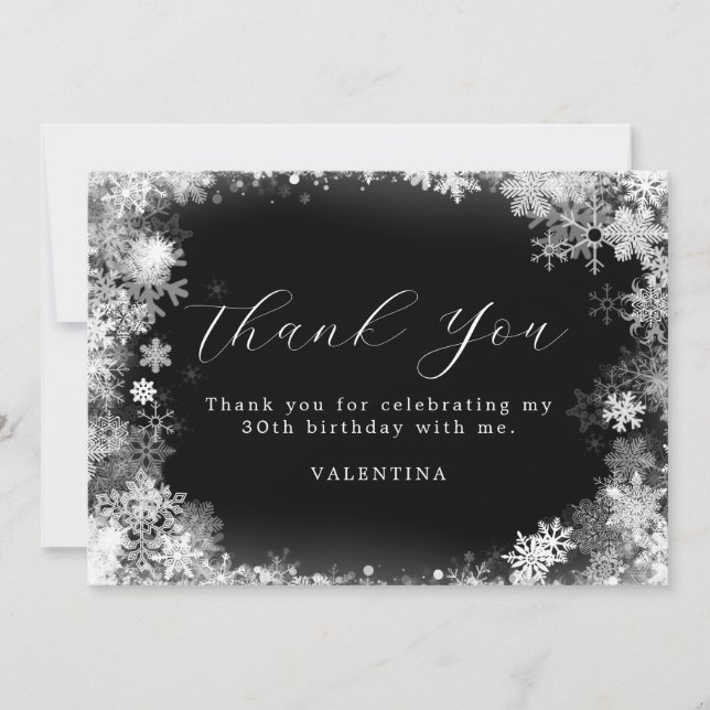 Carte De Remerciements 30e anniversaire Wonderland Winter Wonderland Snow (Devant)
