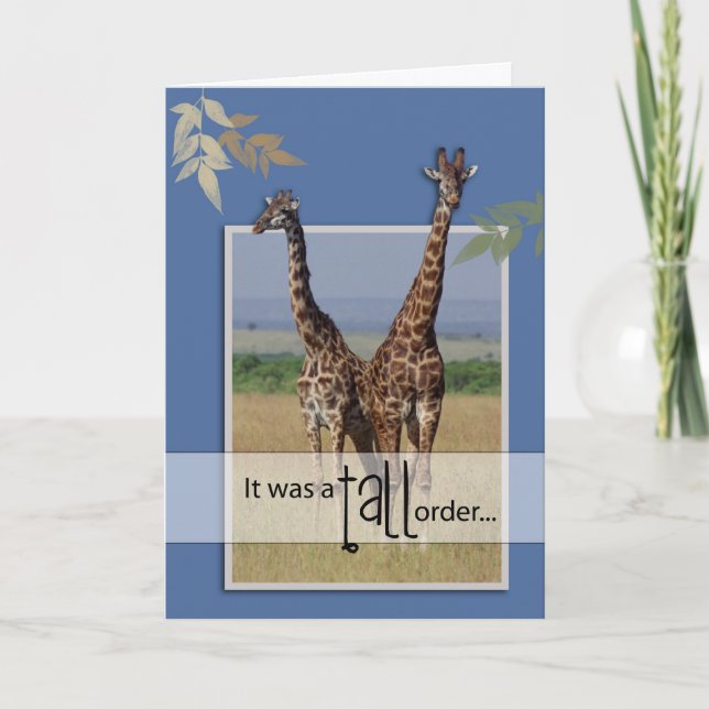 Carte De Remerciements 3966 Giraffe Travail bien fait (Devant)