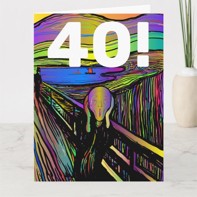 CARTE DE REMERCIEMENTS 40E ANNIVERSAIRE 30 FUNNY SCREAM GREETING CARD (Devant)