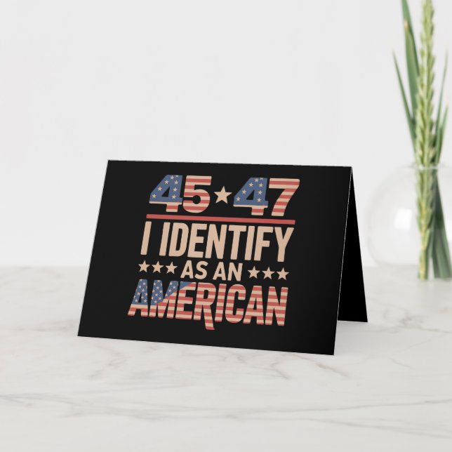 Carte De Remerciements 45 47 Je M'Identifie Comme Un Président Trump Amér (Devant)