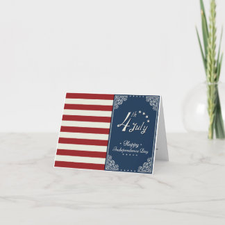 Carte De Remerciements 4 juillet Fête De L'Indépendance De L'Amérique