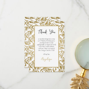Carte De Remerciements 50e anniversaire 50 fabuleux Feuilles d'or image