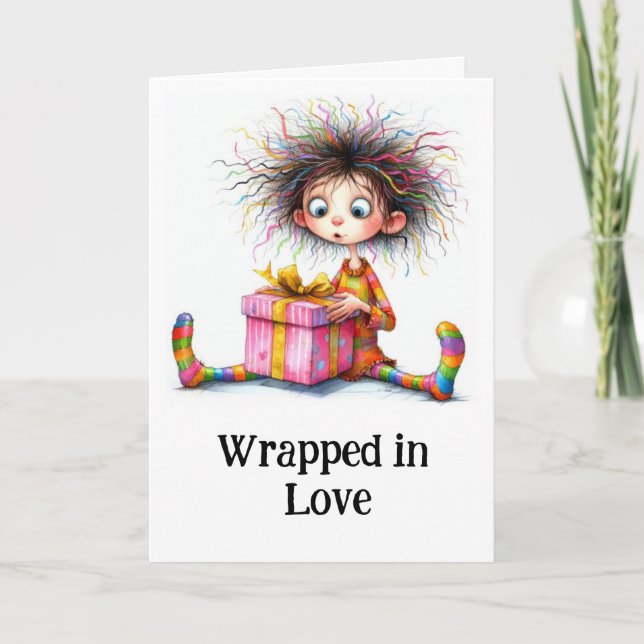 Carte De Remerciements **5 Colorful AP97 Whimsical Christmas BOY Cadeau (Devant)