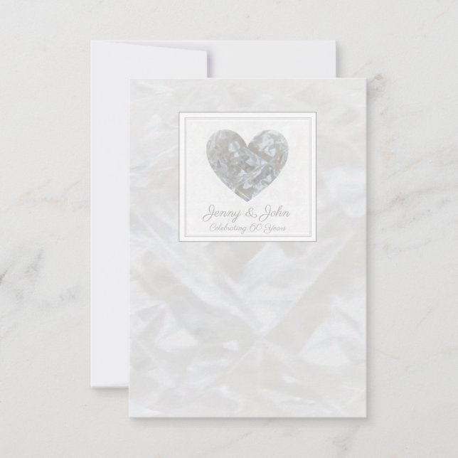 Carte De Remerciements 60e anniversaire de mariage cœur de diamant (Devant)
