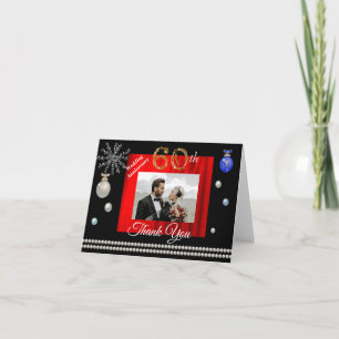 Carte De Remerciements 60e anniversaire de mariage & Or Fête de fin d'a