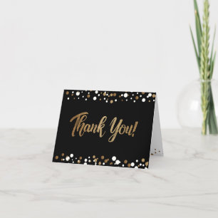 Carte De Remerciements 60e Anniversaire Gold Black Message personnalisabl