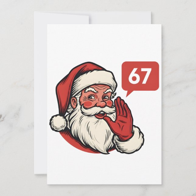 Carte De Remerciements 67 Christmas Merry Six Seven Brainrot Santa Claus (Devant)