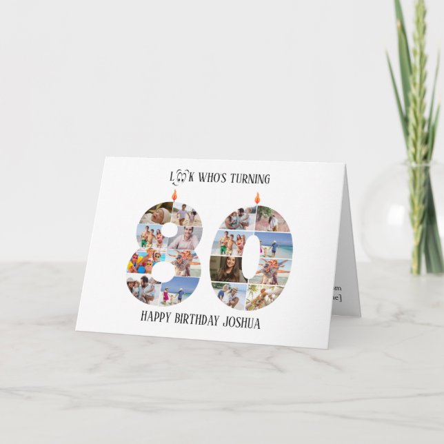Carte De Remerciements 80th Birthday Photo Card (Devant)