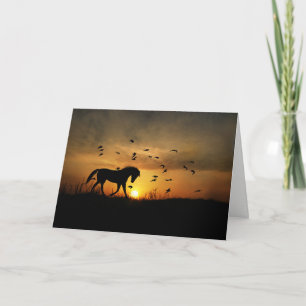 Carte de remerciements à cheval