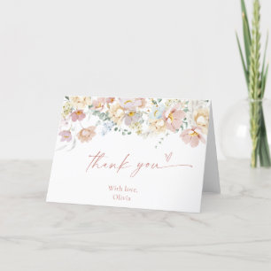 Carte de remerciements à douche fleurie, Fleur sau