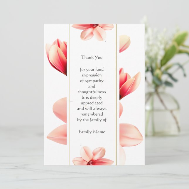 Carte de remerciements à fleurs de Magnolia (Debout devant)