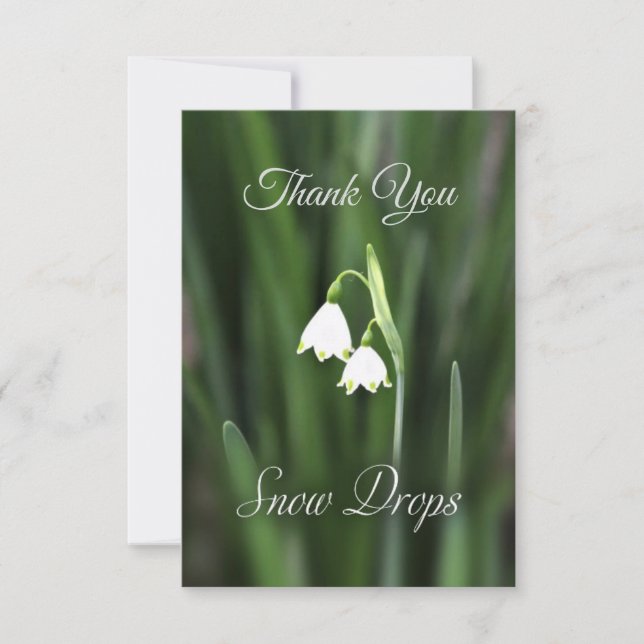 Carte de remerciements à fleurs de neige (Devant)