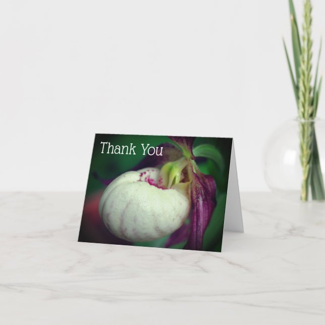 Carte de remerciements à fleurs d'orchidée blanche (Devant)