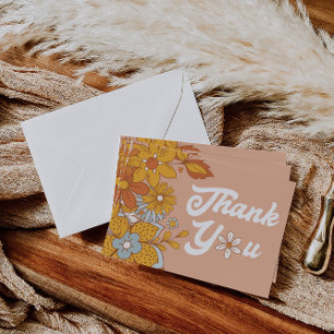 Carte de remerciements à fleurs rétro super