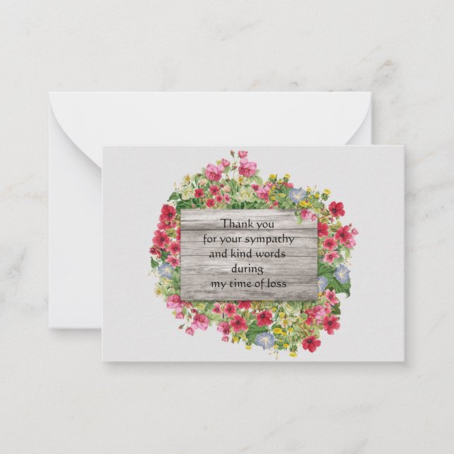 Carte de remerciements à fleurs rose (Devant)