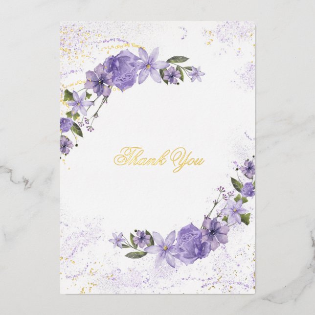 Carte de remerciements à huile de Mariage de fleur (Recto)
