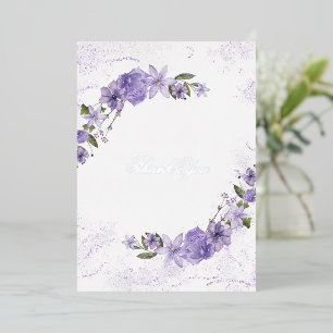 Carte de remerciements à huile de Mariage de fleur
