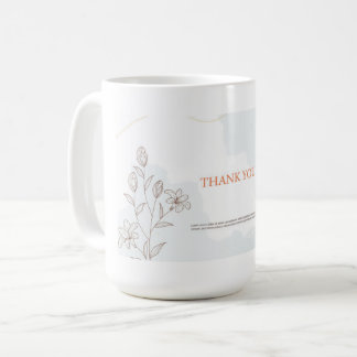 carte de remerciements à la maquette de tasse blan