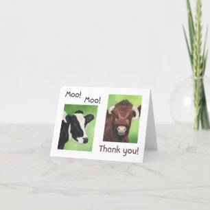 Carte de remerciements à la vache