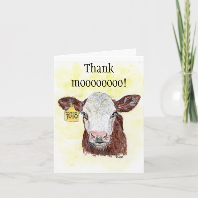 Carte de remerciements à la vache (Devant)