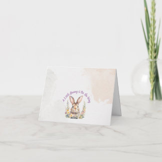 Carte De Remerciements A Little Bunny On the Way Thank You Card