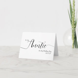 Carte De Remerciements À ma tante le jour de mon mariage Écriture élégant