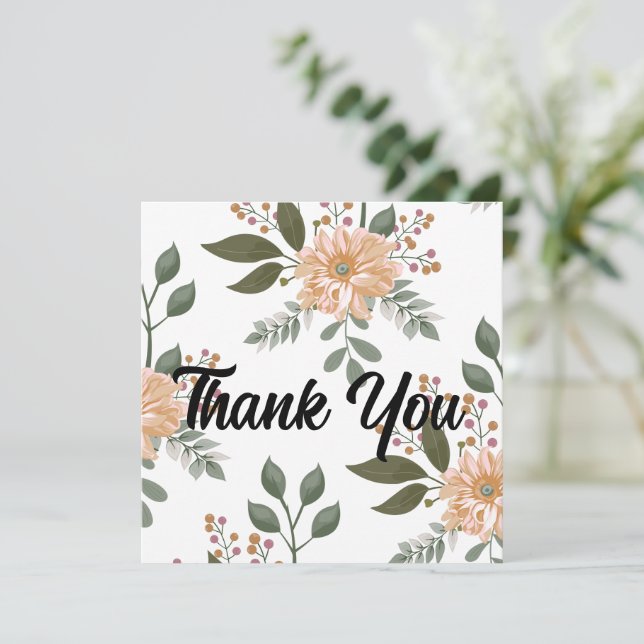 Carte de remerciements à motifs floraux (Debout devant)