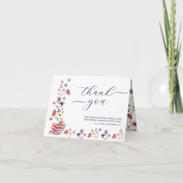 Carte De Remerciements A New Chapter Bridal Shower Thank You Card (Devant)
