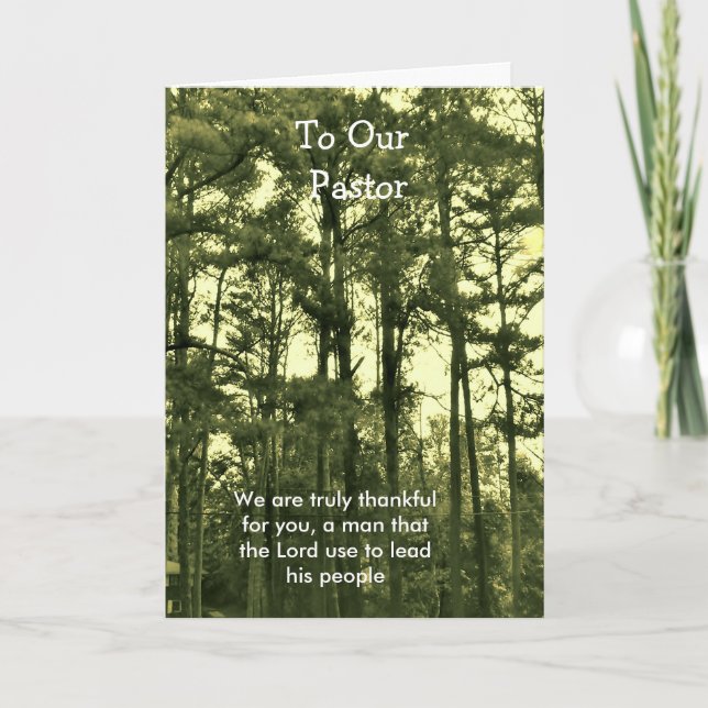 Carte De Remerciements À notre pasteur (Devant)