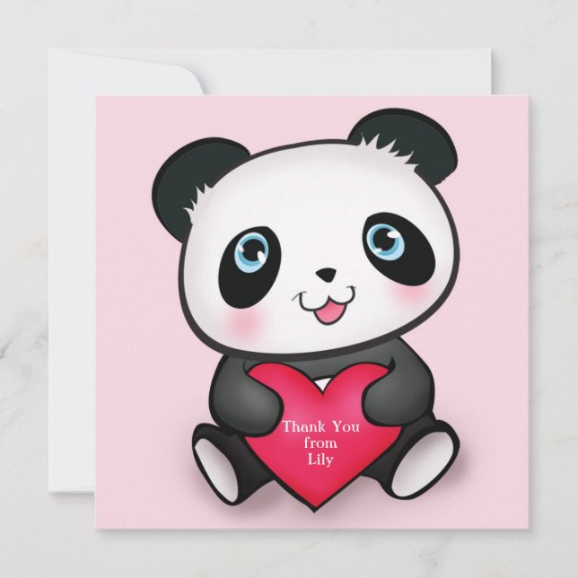 Carte De Remerciements "a personnalisé le panda que la carte" (Devant)