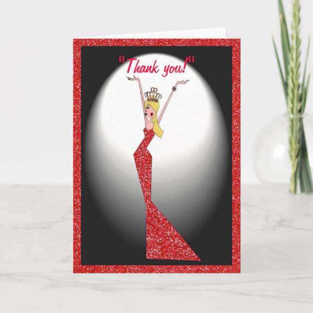 Carte De Remerciements "A Red Carpet Diva" (Devant)