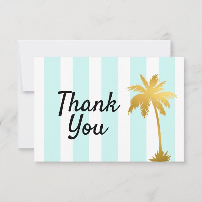 carte de remerciements à thème Beach Ocean Palm Tr (Devant)
