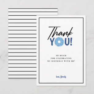 Carte de remerciements à thème Blue Doughnut
