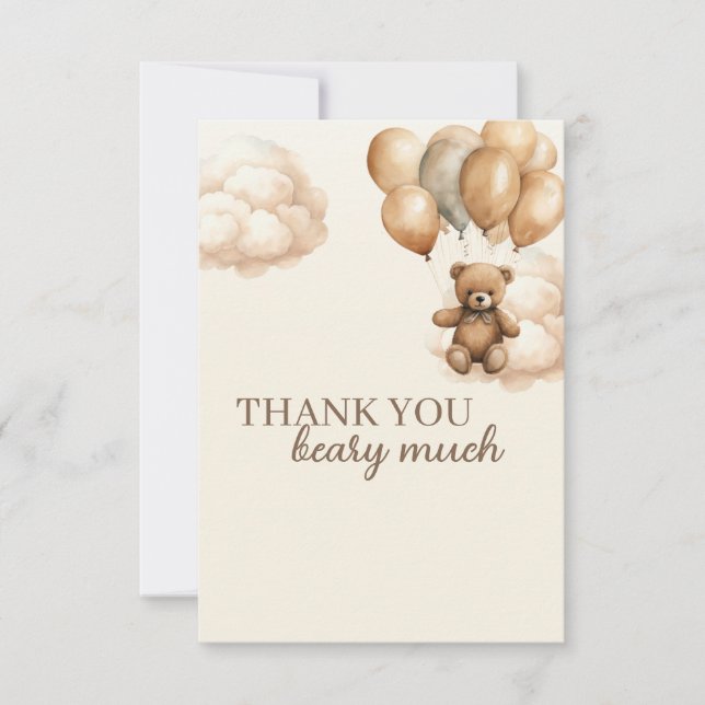 Carte de remerciements à thème de l'ours (Devant)