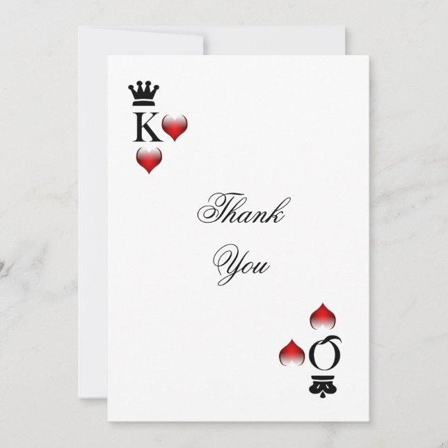 Carte de remerciements à thème Vegas (Devant)