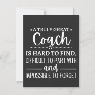 Carte De Remerciements A Truly Great Coach is hard find