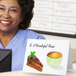Carte De Remerciements À Une Infirmière Merveilleuse Avec Gâteau Au Choco