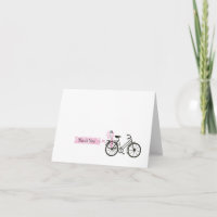 Carte de remerciements à vélo