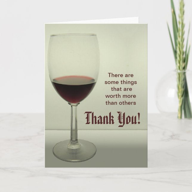 Carte de remerciements à vin (Devant)