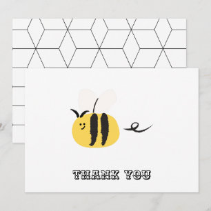 Carte De Remerciements Abeille volante, mignon doodle