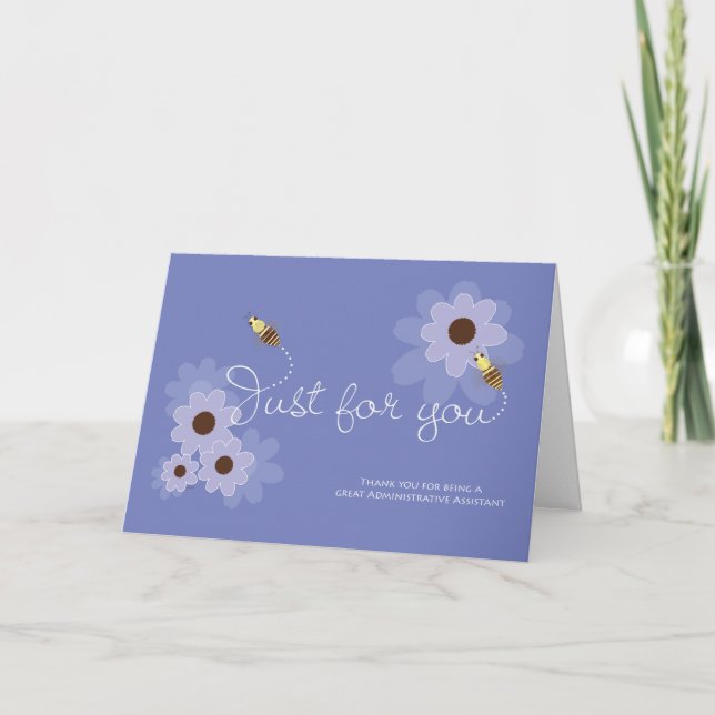 Carte De Remerciements Abeilles occupées sur les fleurs pour admin Pro As (Devant)