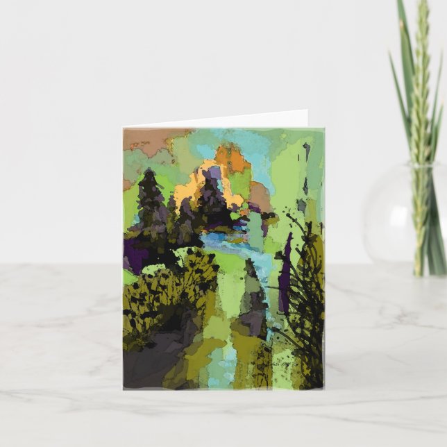 Carte De Remerciements Abstract Landscape Blank Note Card (Devant)