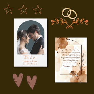 Carte De Remerciements abstrait boho minimaliste mariage moderne