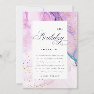 Carte De Remerciements Abstrait Pastel Purple Bleu Turquoise N'Importe Qu