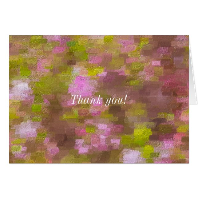 Carte de remerciements Abstrait rose saison printe (Devant Horizontal)