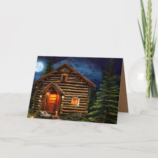 Carte De Remerciements Abstrait Wilderness Little Cabine (Devant)